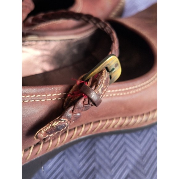 ECCO CAS CLOG BRAIDED MJ 226202 Red leather Mary Jane shoes sz. 37/7 - Picture 8 of 11